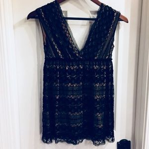 BCBG Max Studio Black Lace Top